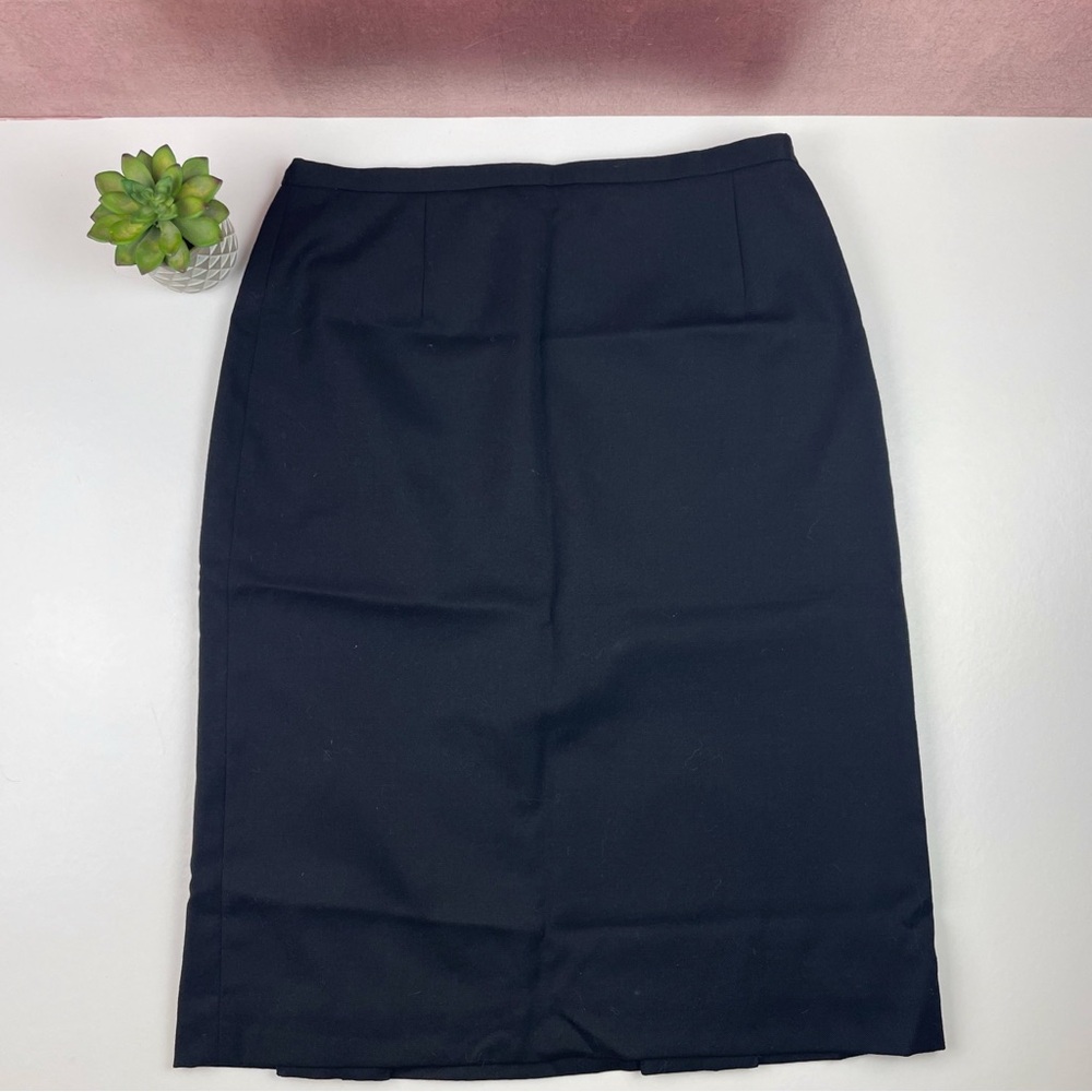 Pendleton Solid Black 100% Virgin Wool Skirt Wome… - image 1